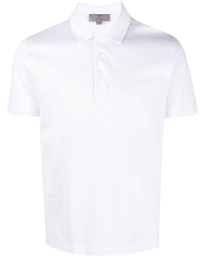 Canali Short-sleeved Polo Shirt - White