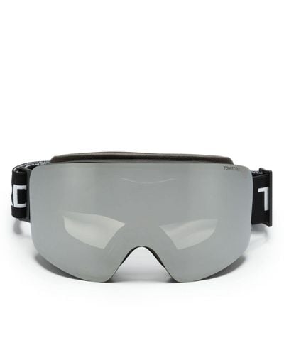 Tom Ford Gafas de esquí con franja del logo - Gris