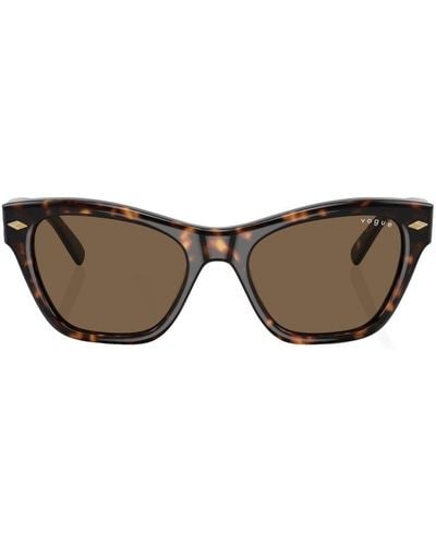 Vogue Eyewear Tortoiseshell Effect Logo-print Sunglasses - Brown