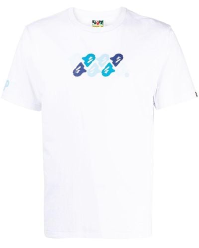 A Bathing Ape T-shirt ABC con stampa camouflage - Bianco