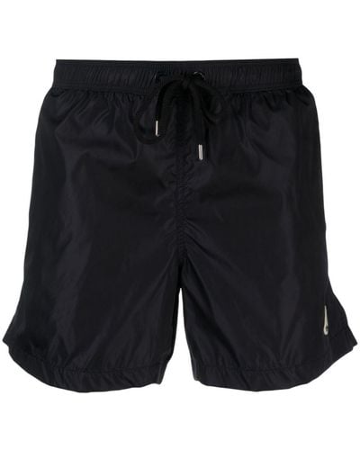 Moncler Dark Swim Shorts With Logo - Black