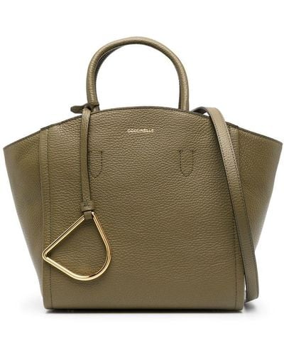 Coccinelle Narcisse Leather Tote Bag - Green