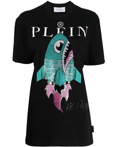 Philipp Plein T-shirt Met Print - Zwart