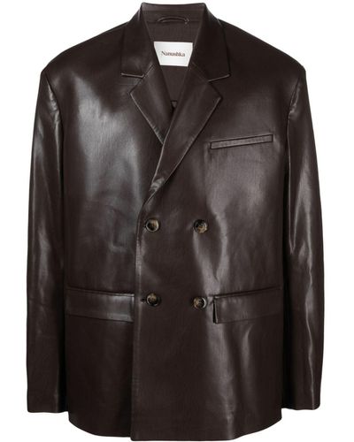 Nanushka Gabriel Faux-leather Blazer - Black