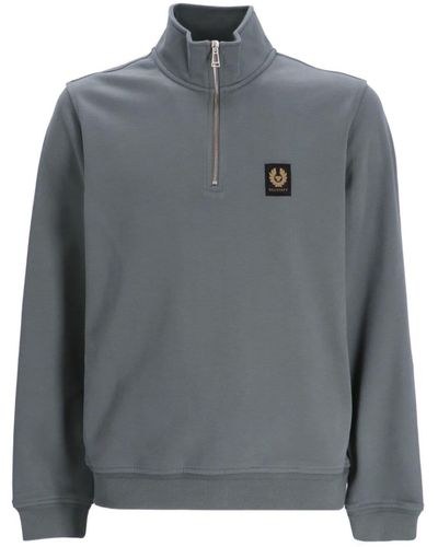Belstaff Logo-appliqué Cotton Sweatshirt - Grey