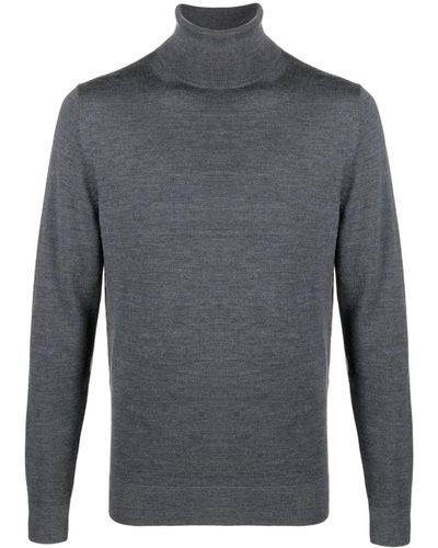 Calvin Klein Embroidered-logo Wool Sweater - Gray
