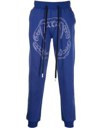 Haculla Fang Lips-print Track Trousers - Blue