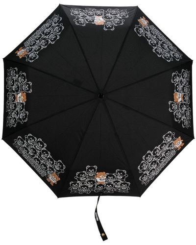 Moschino Parapluie à imprimé graphique - Noir