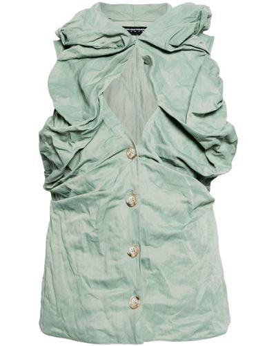 Kiko Kostadinov Crinkled-effect Cotton Blend Jacket - Groen