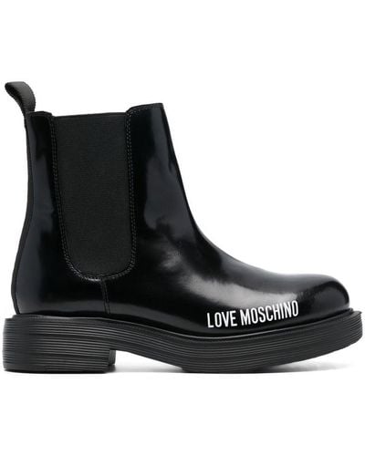Love Moschino Logo-print Ankle-boots - Black