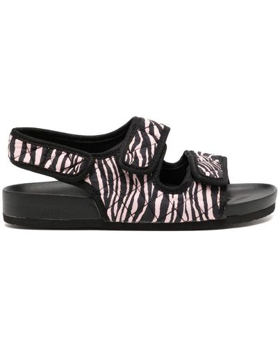 ARIZONA LOVE Apache Zebra-print Quilted Sandals - Black