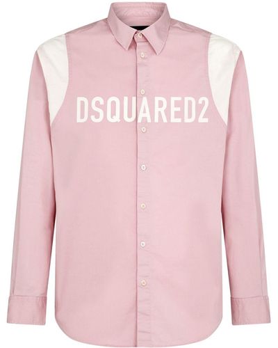 DSquared² Hemd mit Logo-Print - Pink