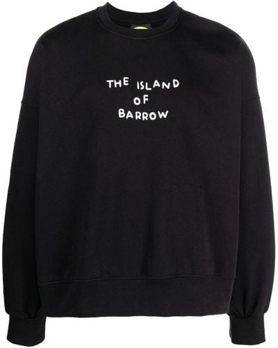 Barrow Slogan-print Crew Neck Sweatshirt - Black