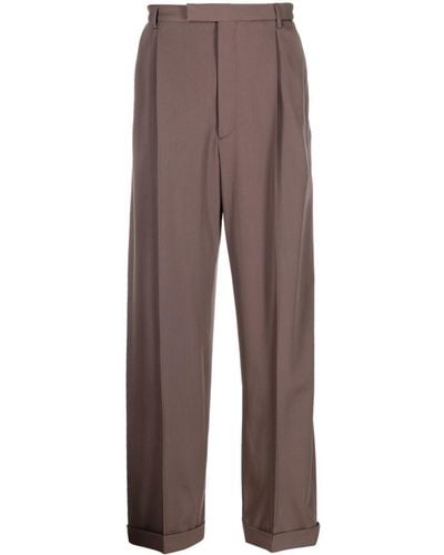 Gucci Pleated Wool Trousers - Brown