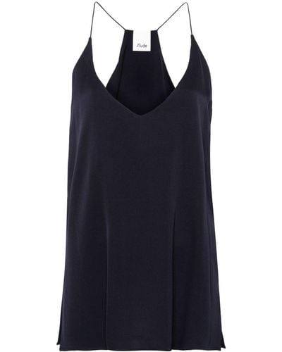 Allude Blouse Met V-hals - Blauw