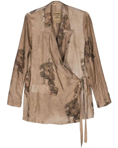 Uma Wang Khloe Wrap Blazer - Brown