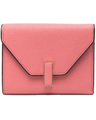 Valextra Iside Bi-fold Leather Wallet - Pink