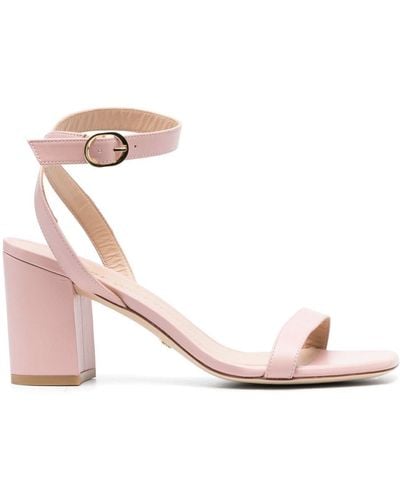 Stuart Weitzman 85mm Block-heel Ankle-strap Sandals - Pink