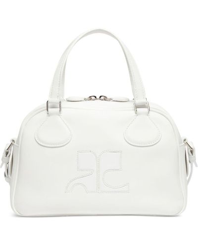 Courreges Reedition Bowling Leather Bag - White