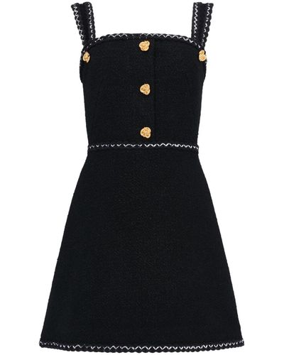 Alexander McQueen Sleeveless Tweed Minidress - Black