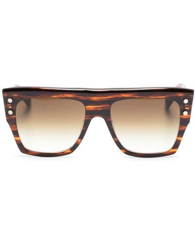 BALMAIN EYEWEAR Occhiali da sole squadrati con effetto tartarugato - Neutro