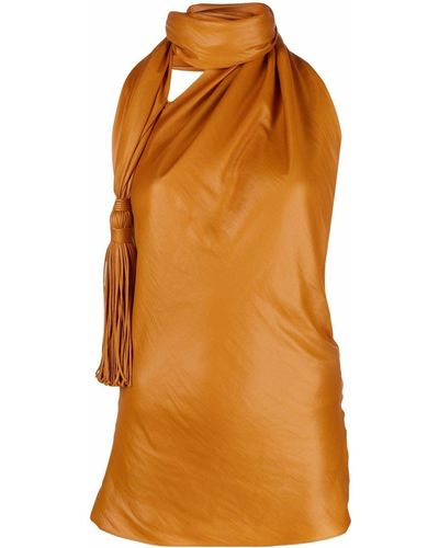 Bottega Veneta Tassel-detail Halterneck Top - Orange