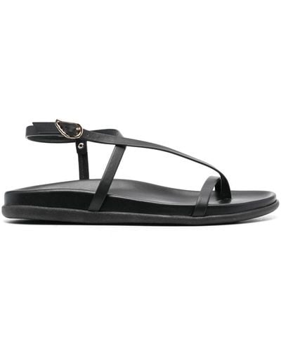 Ancient Greek Sandals Aimilia Leather Sandals - Black