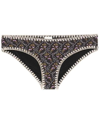 Isabel Marant Sonny Bikinihöschen mit Blumen-Print - Grau