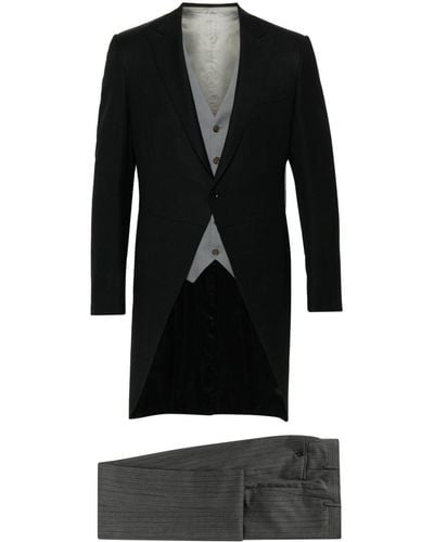 Canali Single-breasted Wool Suit - Black