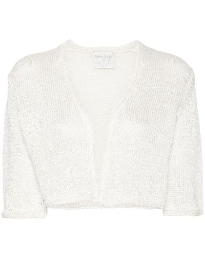 Forte Forte Fisherma's-knit Cropped Cardigan - White