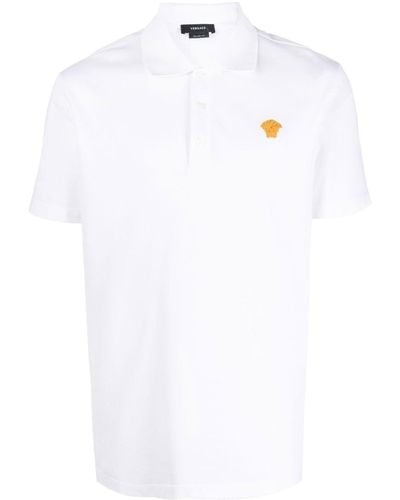 Versace Poloshirt mit Medusa-Stickerei - Weiß