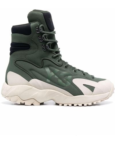 Y-3 Notoma Lace-up Boots - Green