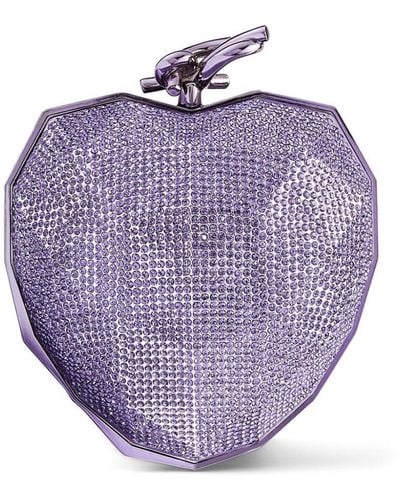Jimmy Choo Faceted Heart Clutch Bag - Purple