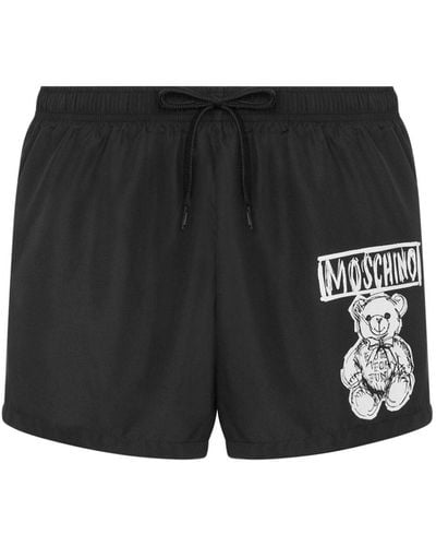 Moschino Teddy Bear Patch Swim Shorts - Black