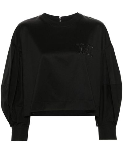 Max Mara Sweater Met Geborduurd Logo - Zwart