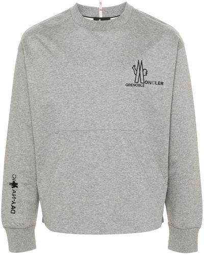 3 MONCLER GRENOBLE Sweatshirt mit Logo-Applikation - Grau