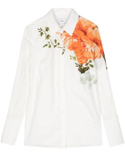 Erdem Floral-print Long-sleeve Shirt - White