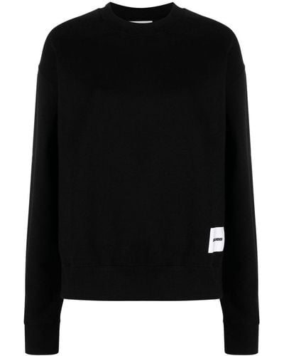 Jil Sander Sweatshirt mit Logo-Patch - Schwarz