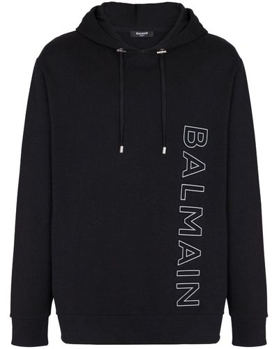 Balmain Sudadera con capucha y logo - Azul