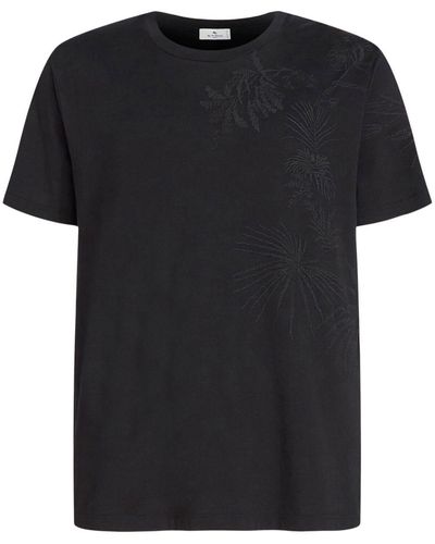 Etro Embroidered Short-sleeved T-shirt - Black