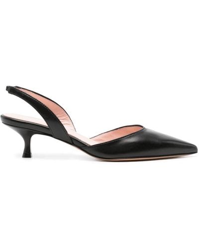 Anna F. 60mm Slingback Leather Court Shoes - Black