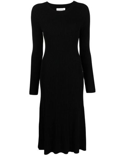 P.A.R.O.S.H. Ribbed-knit Midi Dress - Black