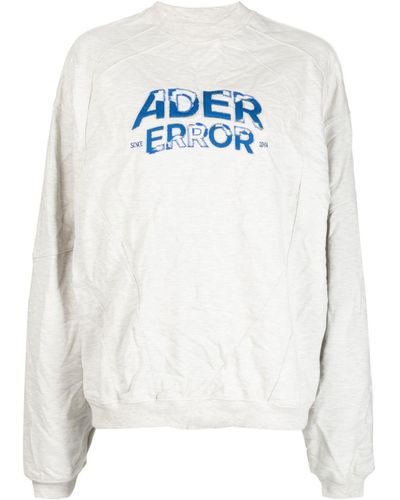 Adererror Edca Logo-appliqué Crinkled Sweatshirt - White