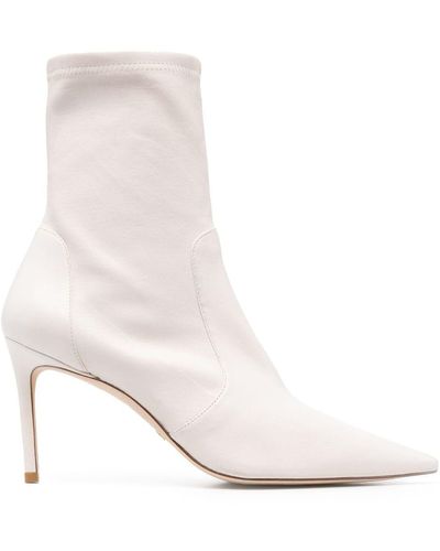 Stuart Weitzman Stretch 100mm Pointed-toe Boots - White