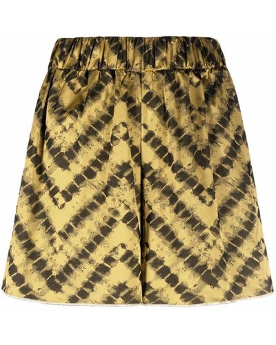 Oséree Chevron Print High-waisted Shorts - Multicolour