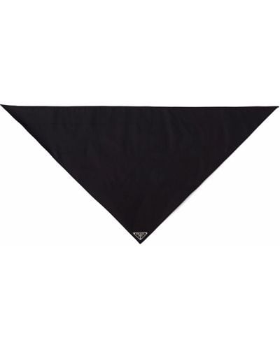 Prada Re-nylon Logo-plaque Foulard - Black