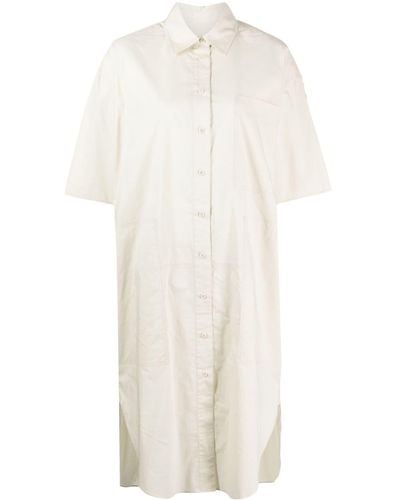 Lee Mathews High-low Cotton Shirt Dress - White