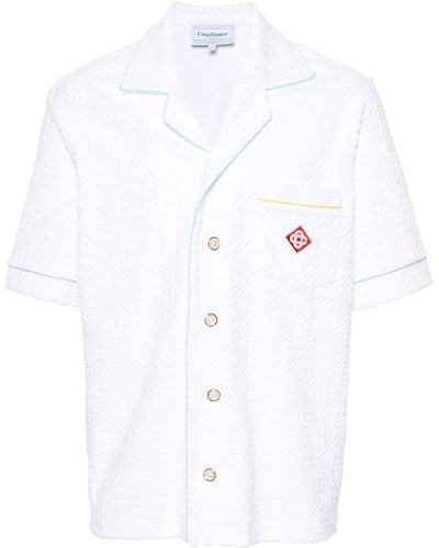 Casablancabrand Towelling-finish Monogram Shirt - White