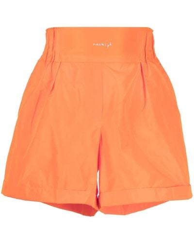 Nackiyé Logo-print Elasticated-waistband Shorts - Orange