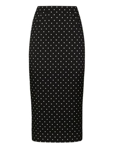 Dolce & Gabbana Polka-dot Pencil Skirt - Black